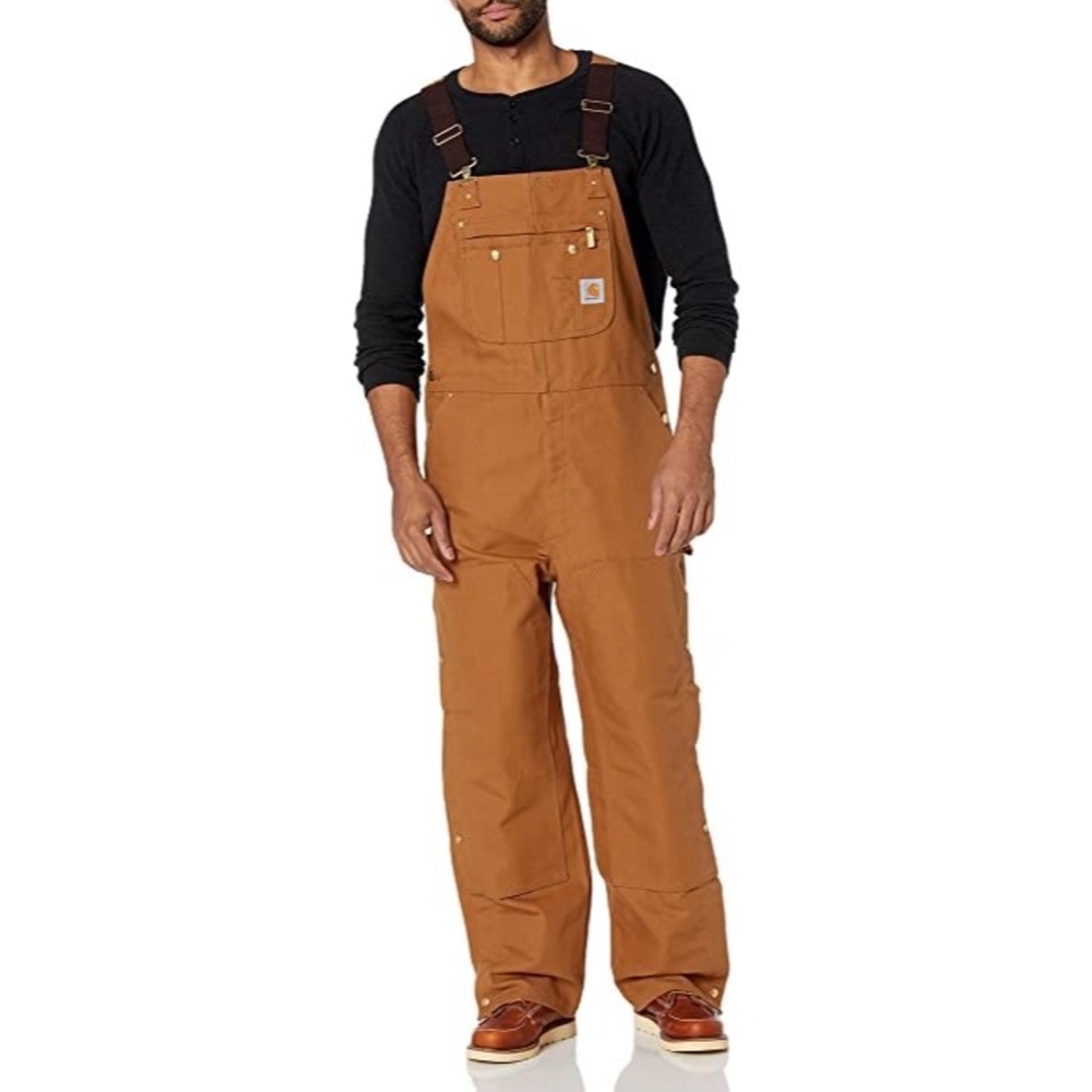Carhartt R41 Quilt-Lined Zip-To-Thigh Duck Bib Overalls in Brown NWT Size 38X32 - Picture 3 of 12